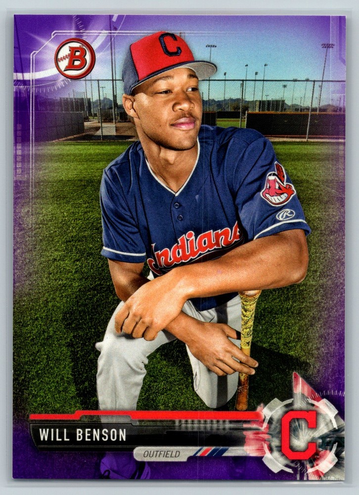 Will Benson 2017 Bowman Chrome Purple Parallel #BD-56 /250 Cleveland Guardians