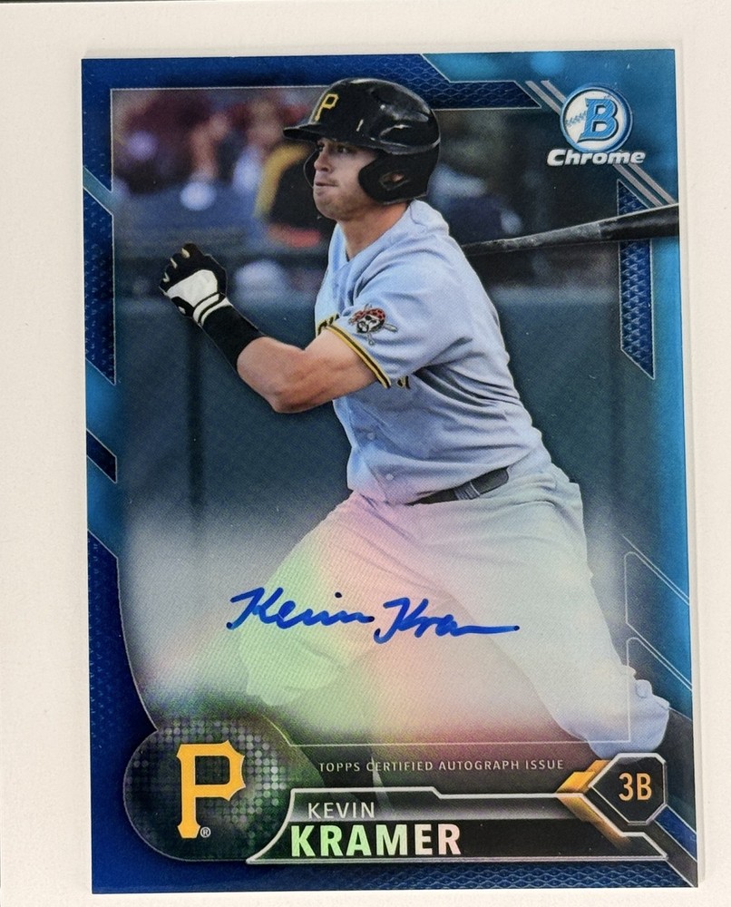 2016 Bowman #CPA-KK Kevin Kramer Chrome Prospect Autographs Blue /150