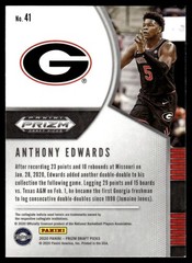 2020-21 Panini Prizm Draft Picks #41 Anthony Edwards Rookie RC