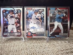 Owen Caissie 2026 Topps Chrome Auto/499 Red White Blue & Bowman Red Rookie