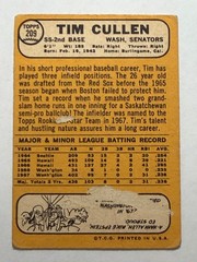1968 Topps #209 TIM CULLEN ⚾ Washington Senators ⚾ FREE SHIPPING ⚾️