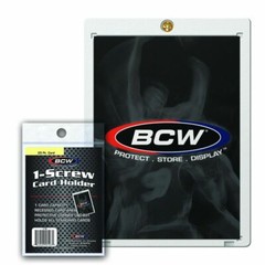(5-Pack) BCW 1-Screw Screwdown Trading Card Holder Recessed Standard 20pt