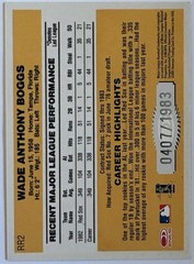 2001 Donruss 20th Anniversary Wade Boggs 1202/1983 Reprint RC Rookie #RR2 Boston