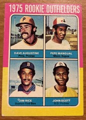 1975 Topps 1975 Rookie Outfielders RC Jim Rice Pepe Mangual John Scott #616 EX