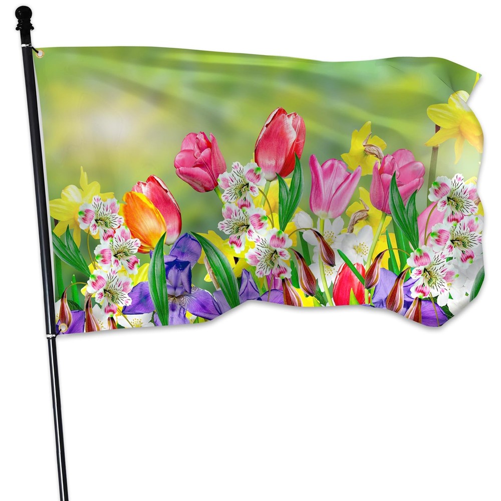 Spring Summer Flowers 36 inches by 60 inches, Flags