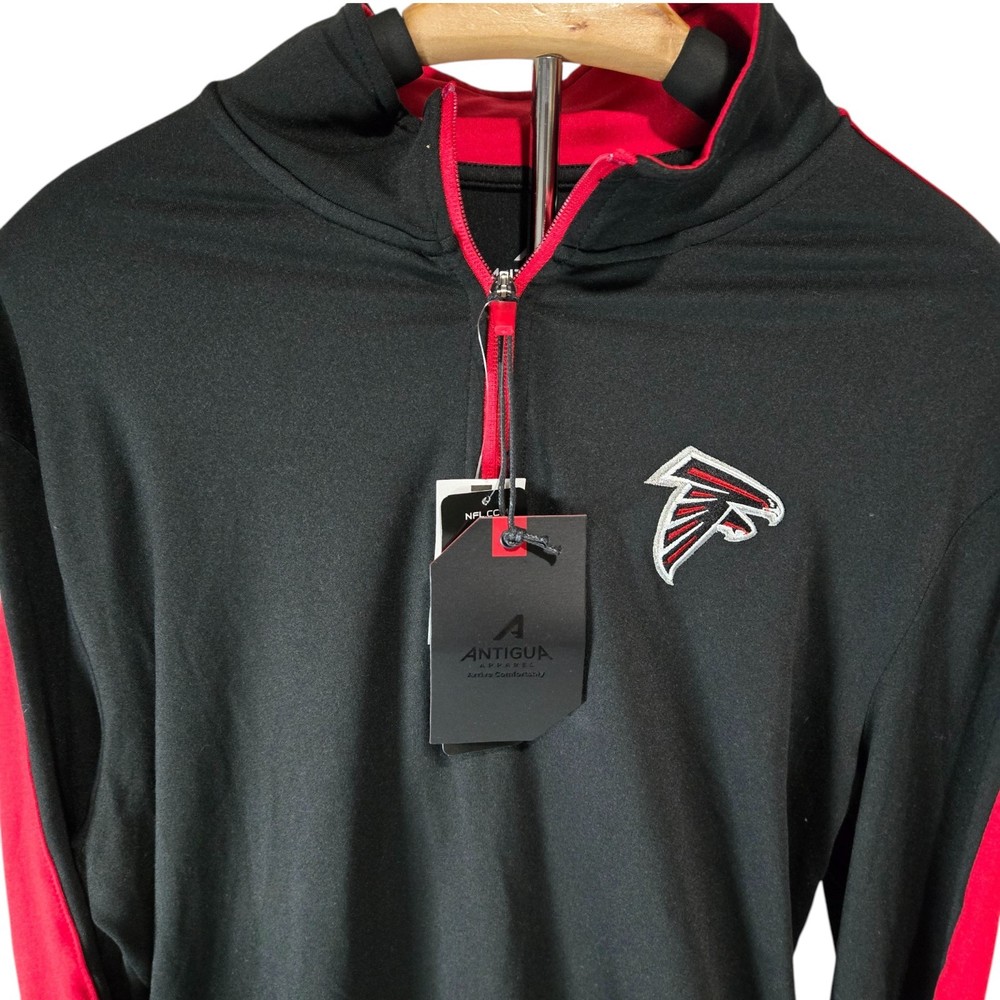 Atlanta Falcons Men&rsquo;s Antigua NFL Quarter Zip Pullover Black & Red Size Medium
