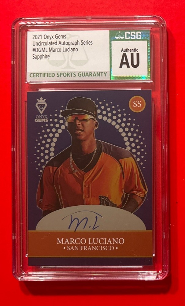 2020 Onyx Gem Uncirculated Autograph Series Marco Luciano Sapphire Graded CSG AU