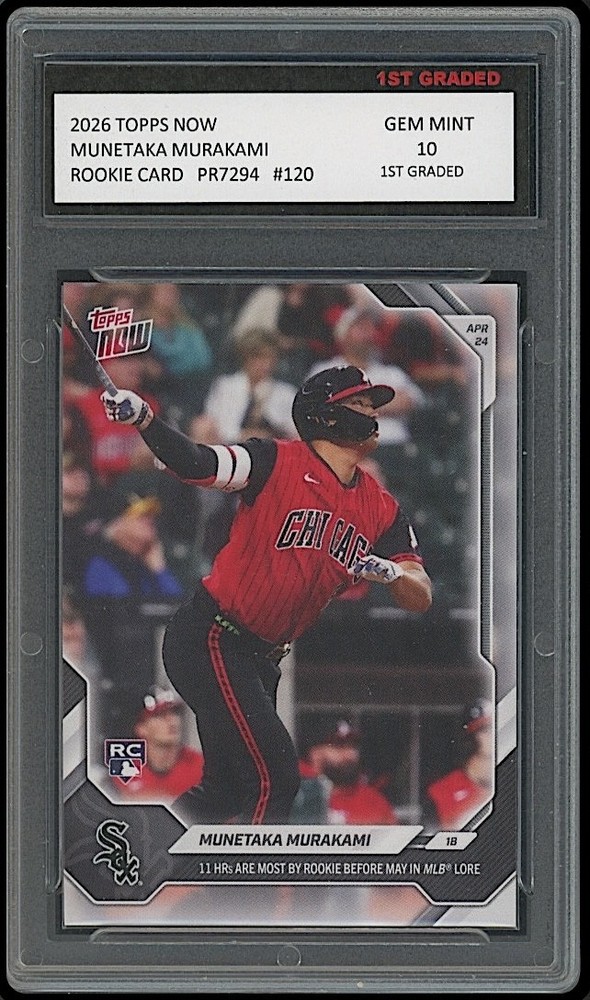 Munetaka Murakami 2026 Topps Now #120 MLB Rookie Card RC White Sox 1st Graded 10