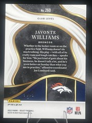 Javonte Williams 2023 Panini Select Club Level Black Dragon Scale 1 of 1