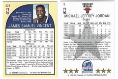 1990 NBA Hoops Michael Jordan All-Star # 5 & # 223 Sam Vincent Chicago Bulls NM