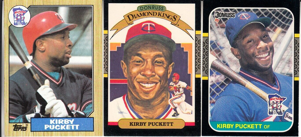 1987(3) KIRBY PUCKETT TOPPS #450 ERROR WRONG BIRTHDAY! DONRUSS #&rsquo;S 19-149