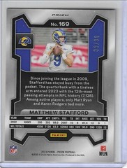 2023 Panini Prizm – Blue Sparkle Prizm #169 Matthew Stafford /96