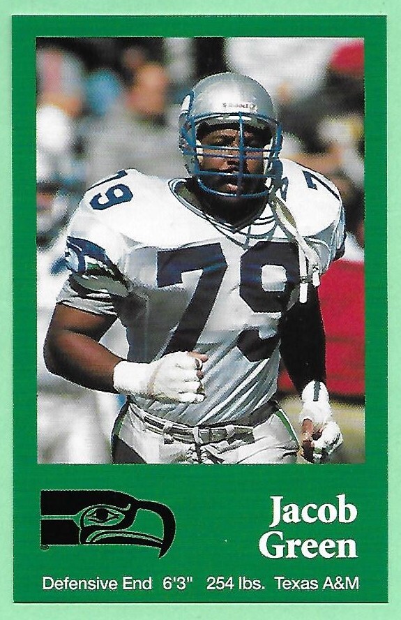 1990 Seahawks Law Enforcement Agency Card ~ Jacob Green – Seahawks👌