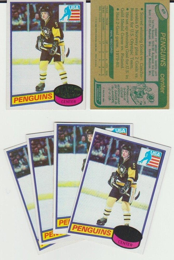 Mark Johnson RC rookie card, 1980-81 Topps #69, 1980 Olympic Team Miracle on Ice