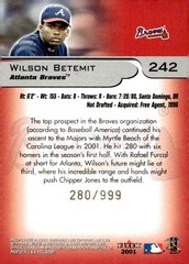 2001 Fleer Platinum #242 Wilson Betemit 2001 Fleer Focus Update #/999