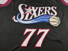 NWT Men&rsquo;s Tyrese Maxey #0 VJ Edgecombe #77 Black Classic Edition Stitched Jersey