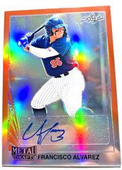 2020 Leaf Metal Draft Orange Leaf Autographs Francisco Alvarez #LA-FA1 2/7 (AU)
