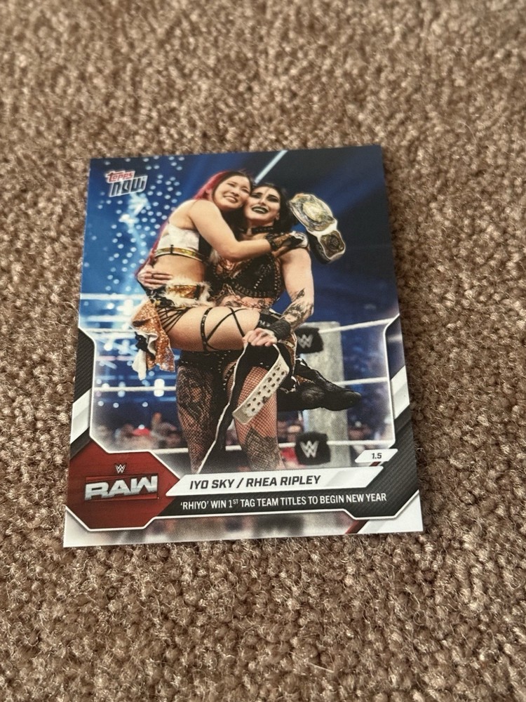 Iyo Sky Rhea Ripley 2026 Topps Now WWE #3 Rhiyo Tag Team Title RAW