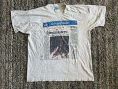 Vintage 1996 Chicago Bulls NBA Champions Chicago Tribune Ringmasters T Shirt L