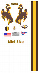 Wyoming Cowboys Football Helmet Decals Mini Size 8 Mil Gear wrap