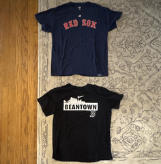Nike & Majestic Boston Red Sox Pedroia #15 MLB T-Shirts Lot 2, L Navy/Black