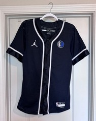 Dallas Mavericks Nike Black Baseball Style Snap Jersey with Jordan Logo