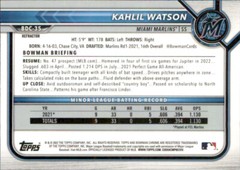 2022 BOWMAN DRAFT CHROME REFRACTOR MIAMI MARLINS KAHLIL WATSON #BDC-35