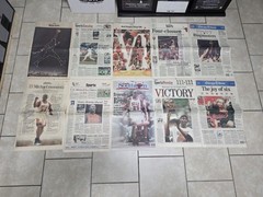 10 Chicago Tribune CHICAGO BULLS MICHAEL JORDAN Newspapers Championships