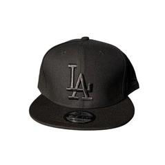 Los Angeles Dodgers 9Fifty New Era SnapBack Hat Black On Black Adjustable