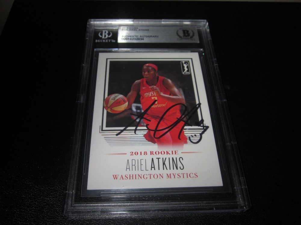 ARIEL ATKINS SIGNED AUTO 2018 RITTENHOUSE WNBA RC CARD #100 BECKETT SLAB BAS