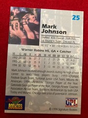 Mark Johnson 1994 Signature Rookies Draft Picks #25 Chicago White Sox /7750 AUTO