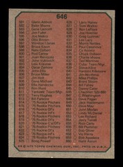 1975 Topps #646 Checklist: 529-660 NM or BETTER
