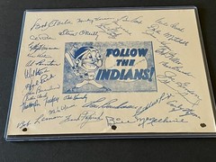 1949 Sportograph- Cleveland Indians- facs. auto sheet- vintage- Satchel Paige ++
