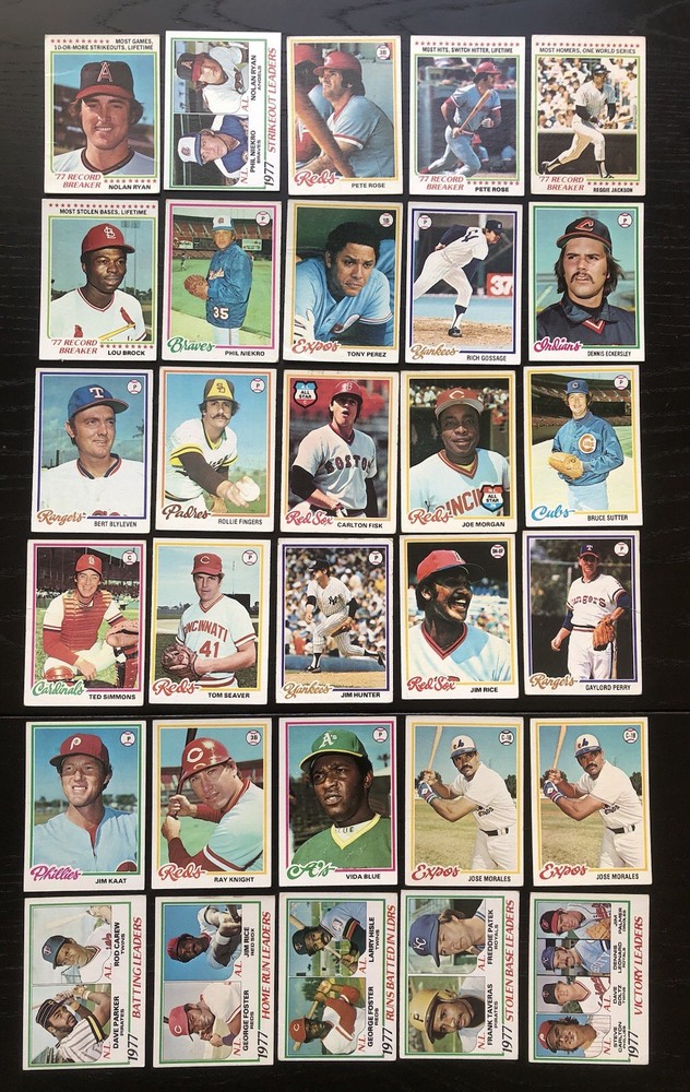 1978 Topps Baseball 598/726 Lot Nolan Ryan Rose Reggie HOF&rsquo;s Rookies No Dupes