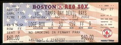 2002 April 27th Derek Lowe No Hitter Full Ticket Boston Red Sox vs Tampa Bay