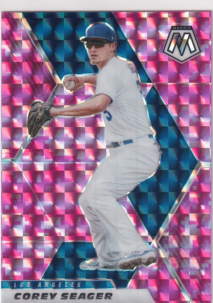 2021 Mosaic Prizms Pink Camo Corey Seager Los Angeles Prizm FR1761