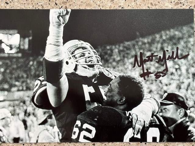 MATT MILLEN SIGNED OAKLAND RAIDERS SUPER BOWL XV CHAMPS ROOKIE YEAR PHOTO #1