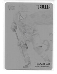 2023-24 Allure 1 of 1 press plate (Black) Canadiens Cole Caufield cd# 100