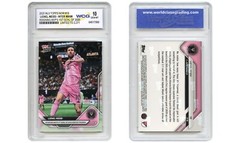 2025 MLS Topps Now LIONEL MESSI Card #19 MVP&rsquo;s 1st Goal Inter Miami GEM MINT 10