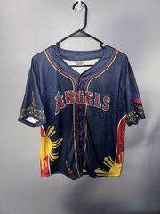 Los Angeles Angels Filipino Heritage Night Baseball Jersey Mens Size Medium 2025