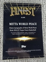 2024-25 Topps Finest – Finest Autographs Metta World Peace (AU)
