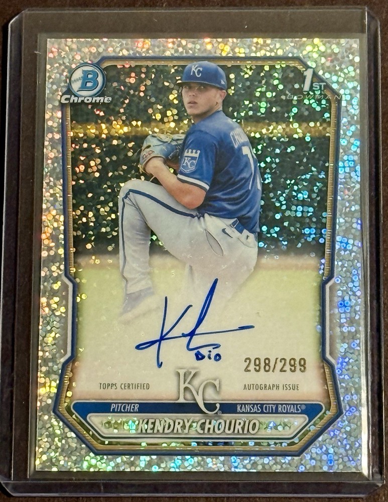 2026 Bowman Chrome Kendry Chourio 1st Bowman Speckle Refractor Auto /299