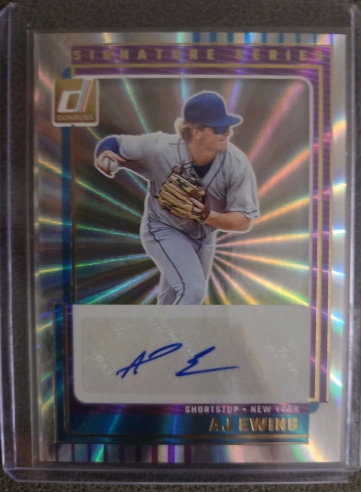 2025 PANINI DONRUSS SIGNATURE SERIES AJ EWING LASER AUTOGRAPH CARD NY METS
