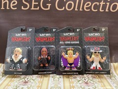 Micro Brawlers Pro Wrestling Tees LOT of 4 Flair Kong King Harley Race Jarrett