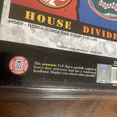 House Divided Flag Florida State + Gators 3x5ft Vintage New