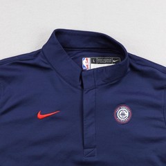 Los Angeles Clippers Sweater Men Large Blue Nike NBA Engineered Pullover 1/4 Zip