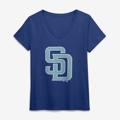 Women&rsquo;s Blue San Diego Padres Summer Wave V-Neck T-Shirt