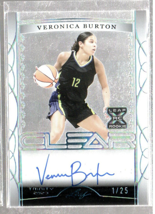 2023 Leaf Trinity Clear Autographs Holo Platinum #CAVB1 Veronica Burton Auto /25