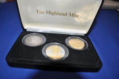 Mark McGwire Highland Mint .999 Fine Silver 24K Gold Baseball Coin set of 3 COA
