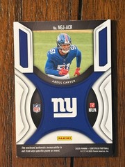 ABDUL CARTER 2025 CERTIFIED RC #NGR-ACR NEW GENERATION GREEN PATCH 17/25 GIANTS